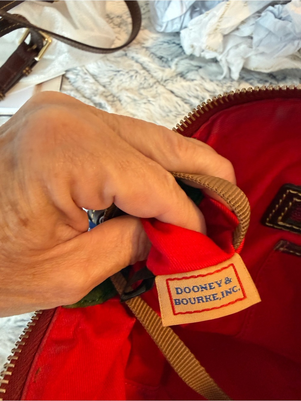 Dooney & Bourke Royal Blue Leather Handbag Mail Satchel Florentine - Picture 11 of 12
